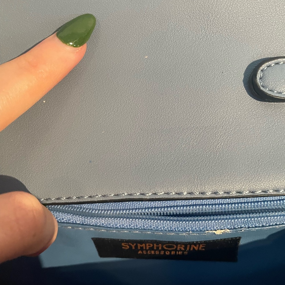 Blue with Pink Accent Crossbody Bag - Picture 8 of 8